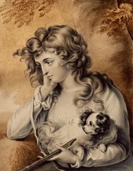 Maria, un personnage de A Sentimental Journey de Lawrence Sterne, gravé par Peltro William Tomkins, 1808